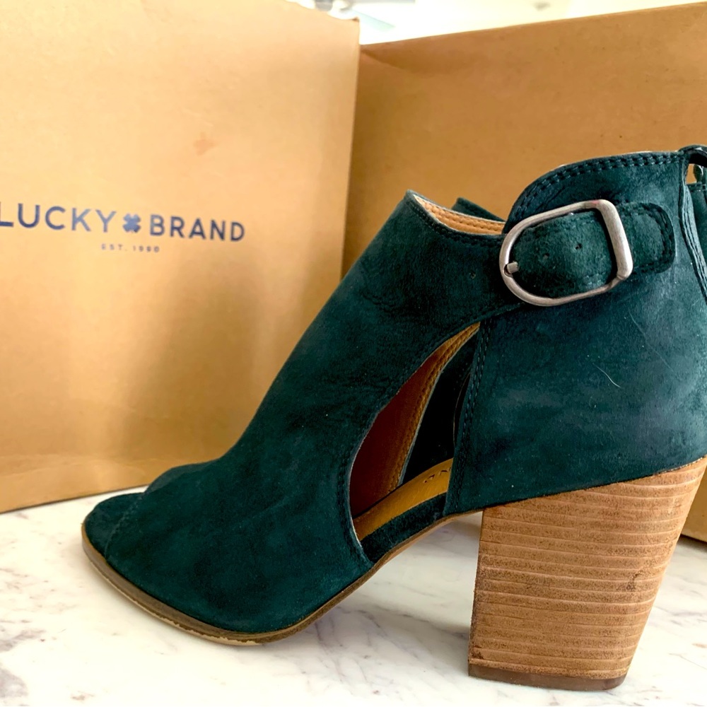 Lucky Brand Teal Open Toe Heels